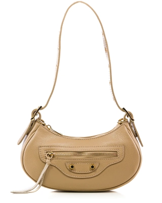 Far Away Crescent Bag, Taupe Color