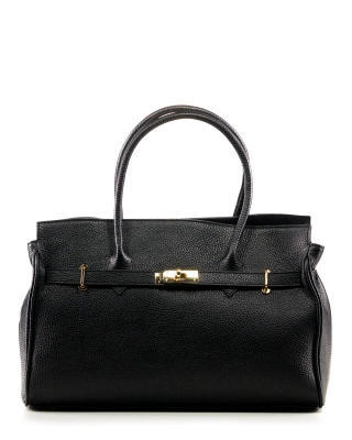 Calgary Structured Tote, Black Color