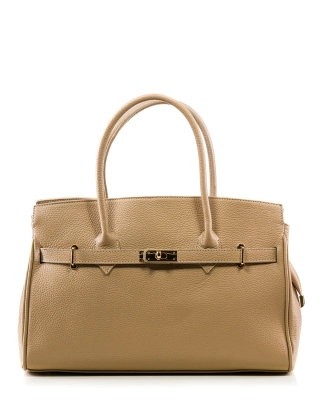 Calgary Structured Tote, Taupe Color