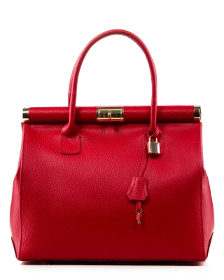 Concert Leather Bag, Red Color