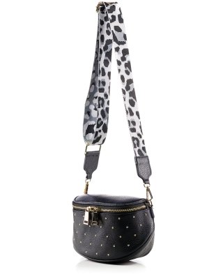 Blooming Fire Crossbody Bag, Black Color