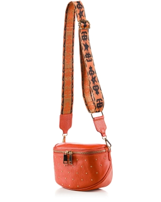 Blooming Fire Crossbody Bag, Papaya Color