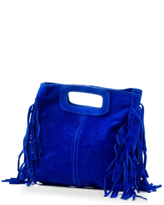 All Of Me Fringe Bag, Blue Color