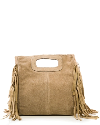 All Of Me Fringe Bag, Taupe Color