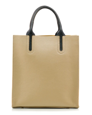 Interested Leather Bag, Taupe Color