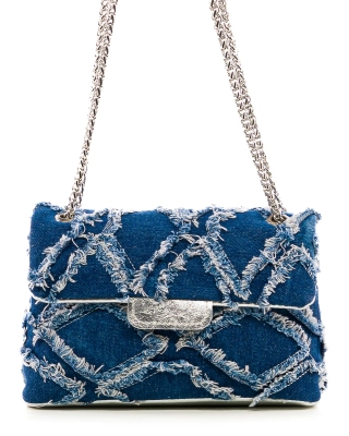 Diaz Flap Bag, Dark Denim