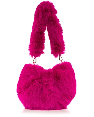 All The Fluff Bag, Fuchsia Color