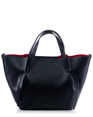 Authentic Leather Tote, Black Color