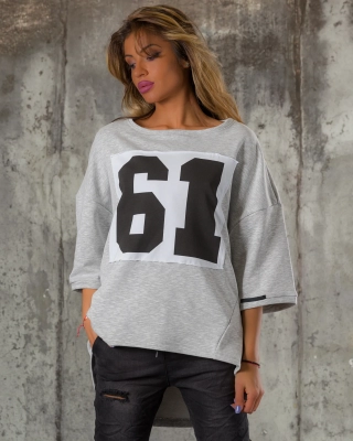 61 Looks Top, Grey Color