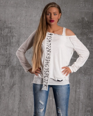 Code Graphic 2-piece top, White Color