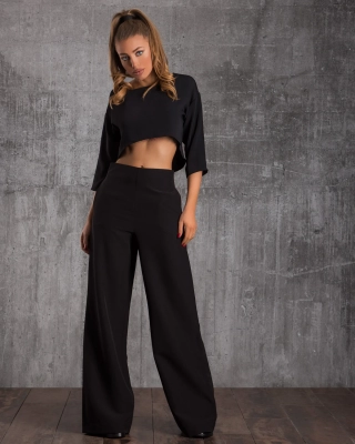Exquisite high waisted trousers, Black Color