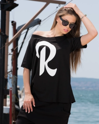 Riot Short sleeve sweatshirt, Black Color
