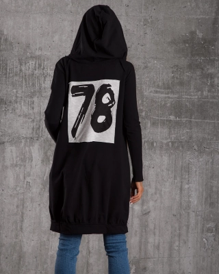 Metropolis Long Hoodie, Black Color
