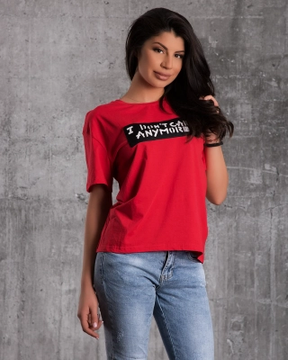 I Don't Care T-Shirt, Red Color