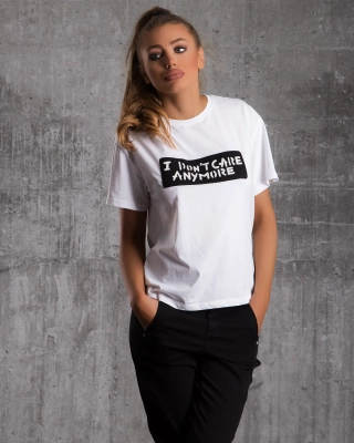 I Don't Care T-Shirt, White Color