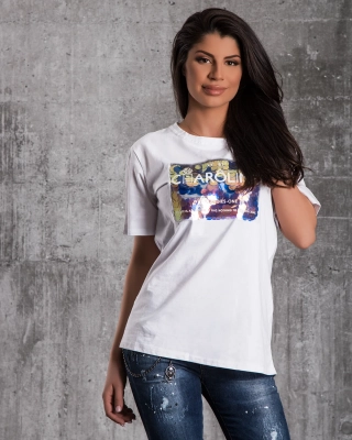Caroline T-Shirt With Sequins, White Color