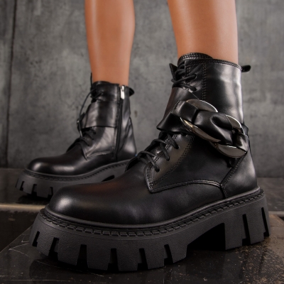 Element Leather Boots, Black Color