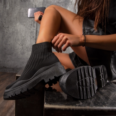 Aura Sock Boots, Black Color