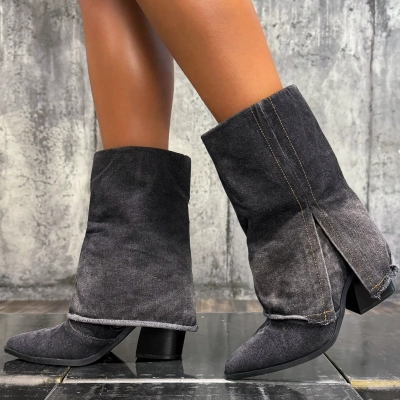 Side Profile Boots, Black Color