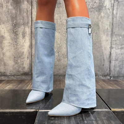 Key To My Heart Boots, Blue Color
