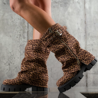 Universe Boots, Beige/Black Color