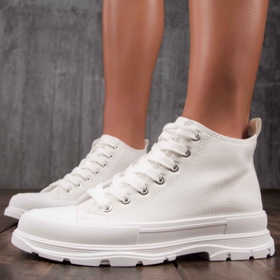 Panama High-Top Sneakers, White Color