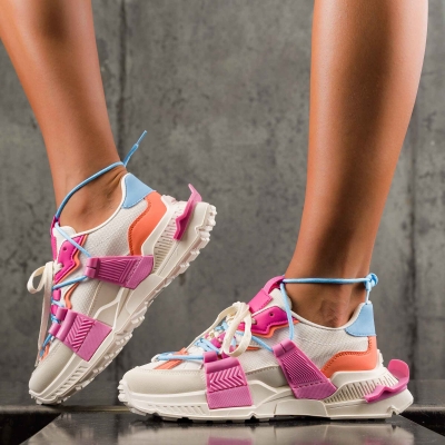 Acid Rainbow Sneakers, Pink Color