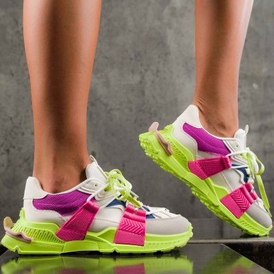 Acid Rainbow Sneakers, Yellow Color