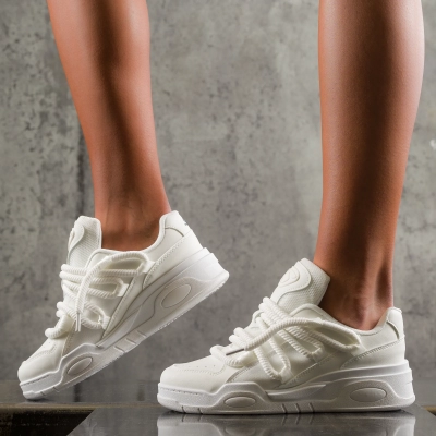 White Noise Sneakers, White Color
