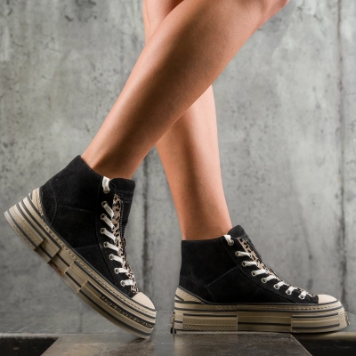 Call Me Leopard Sneakers, Black Color