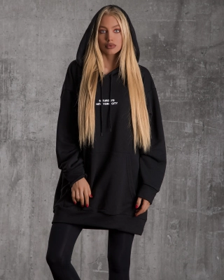 Metropolitan Long Hoodie, Black Color