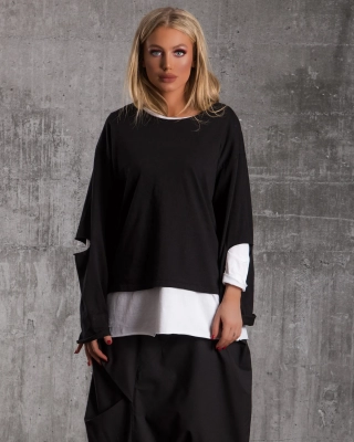 Neat Two-Piece Top, Black Color