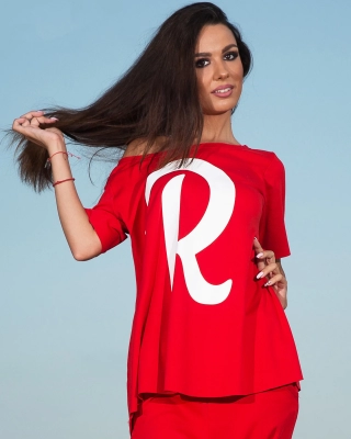 Riot Short sleeve sweatshirt, Red Color