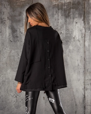 Dopamine Top With Back Accent, Black Color