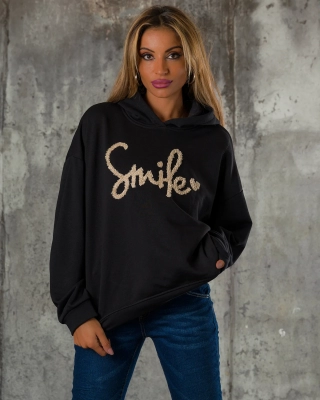 Smile Everyday Hoodie, Black Color