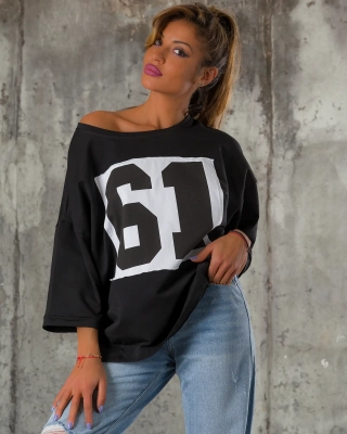 61 Looks Top, Black Color