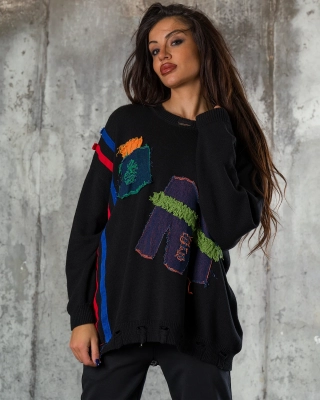 All The Stars Knit Top, Black Color