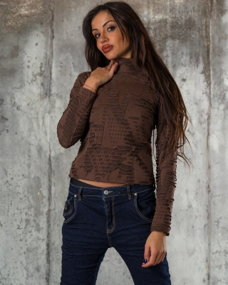 Under My Skin Top, Brown Color