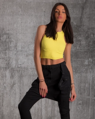 Tweety Ribbed Tank Top, Yellow Color