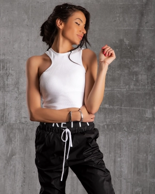 Britney Ribbed Tank Top, White Color