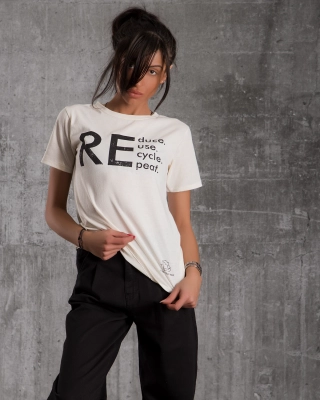 Recycle T-Shirt, Cream/Ecru Color