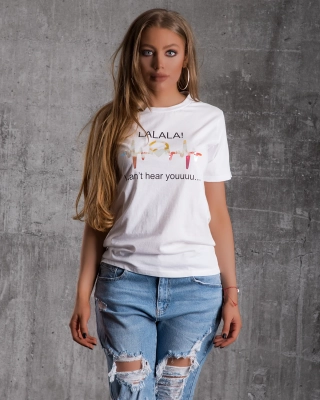 Love Songs T-Shirt With Iridescent Details, White Color