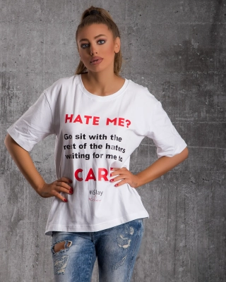 Hate Me Graphic T-Shirt, White Color