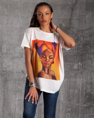 Ethno t-shirt, White Color