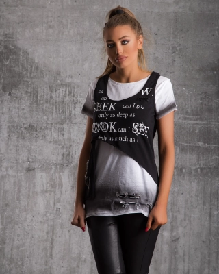 Look At Me Two-Piece Top, White Color