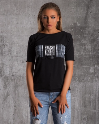 Buzz T-Shirt With Painted Effect, Black Color