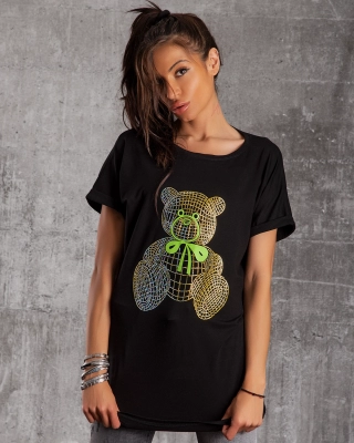 Galeria T-Shirt With Rhinestones, Black Color