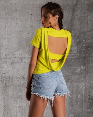 Energy Short-Sleeve Top, Yellow Color