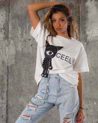 Eccentric T-Shirt, White Color