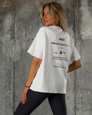 Hard Work T-Shirt, White Color